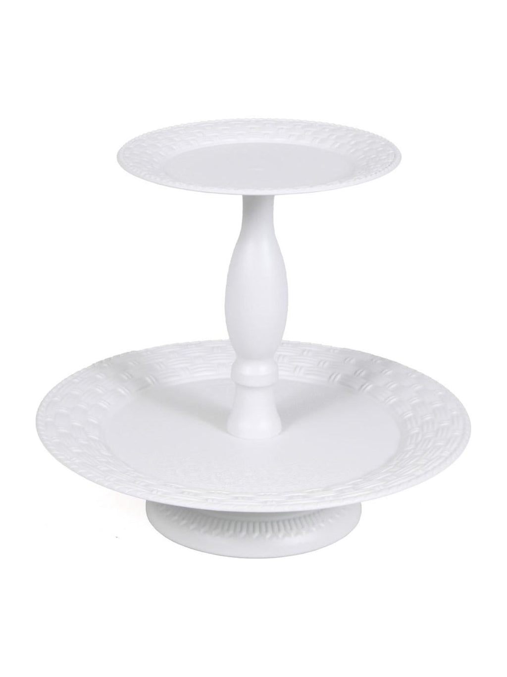 Alzata in metallo bianco, Ø30H44 cm
