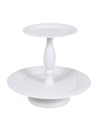 Alzata in metallo bianco, Ø30H44 cm