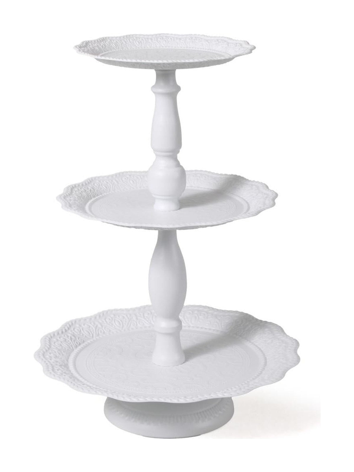 Alzata in metallo bianco, Ø31H47 cm