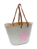 Borsa in palma con stella, 53X24H35 cm