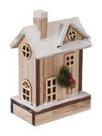 Casetta decorativa in abete con luce a Led, 27X15H33 cm