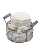 Cesto a rete con barattolo, Ø15H10 cm (kit da 3)