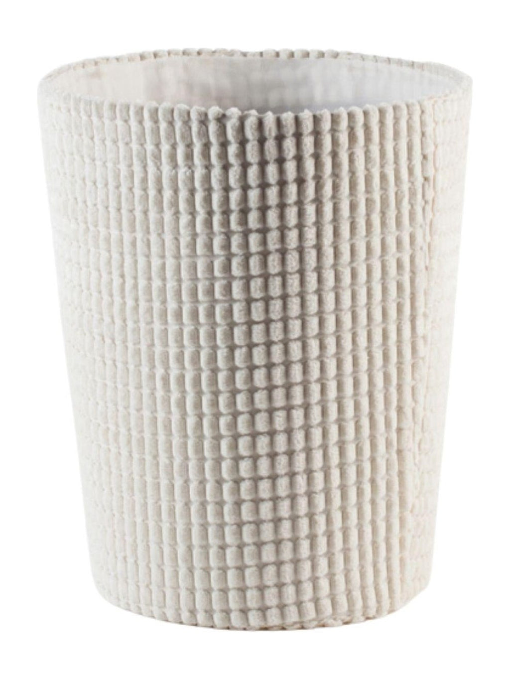Cesto gettacarta in velluto bianco, Ø25H30 cm (kit da 5)
