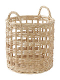 Cesto in vimini bianco traforato, Ø30H30 cm