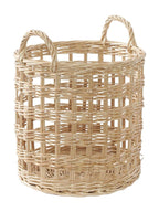 Cesto in vimini bianco traforato, Ø30H30 cm