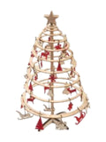 Decorazione Albero di Natale in legno con addobbi, Ø25H42 cm