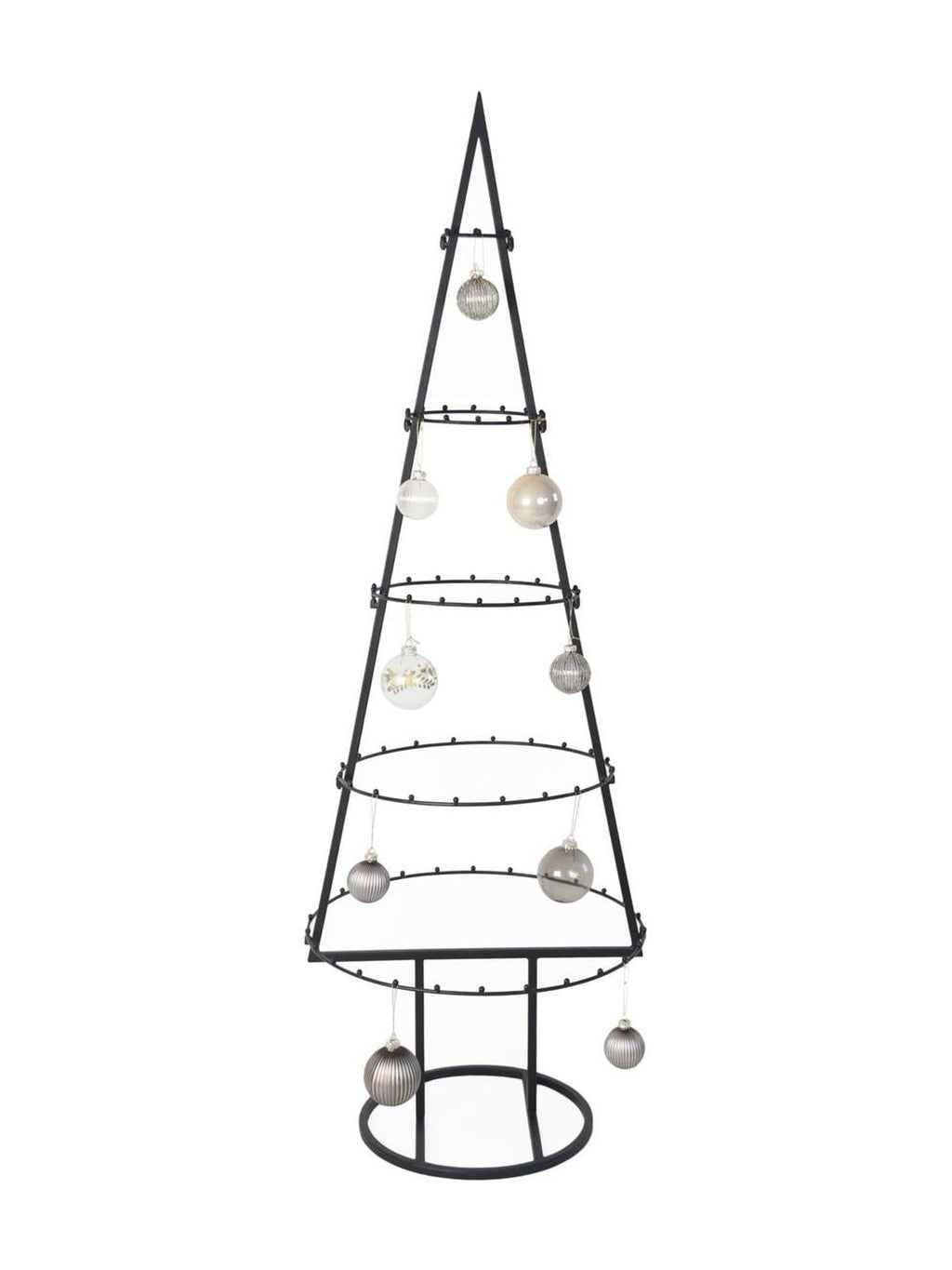 Decorazione albero stilizzato in metallo nero, 51X50H151 cm
