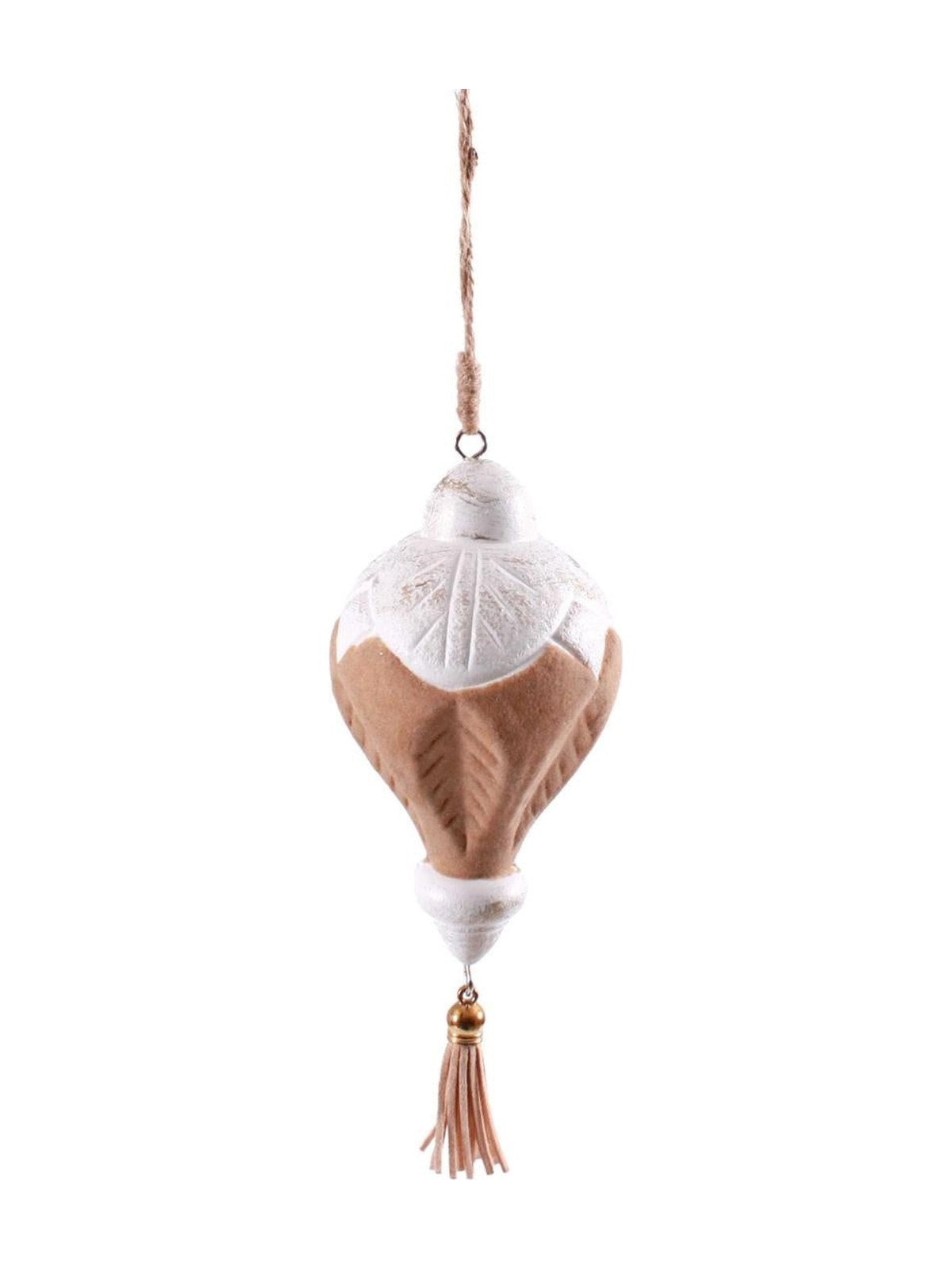 Decorazione natalizia con nappina, 6,5X13 cm (kit da 10)