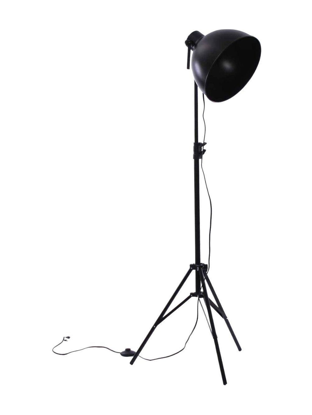 Lampada da terra in metallo nero, 52H135 cm