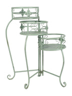 Piantana in ferro verde anticato, 52X52H62 cm