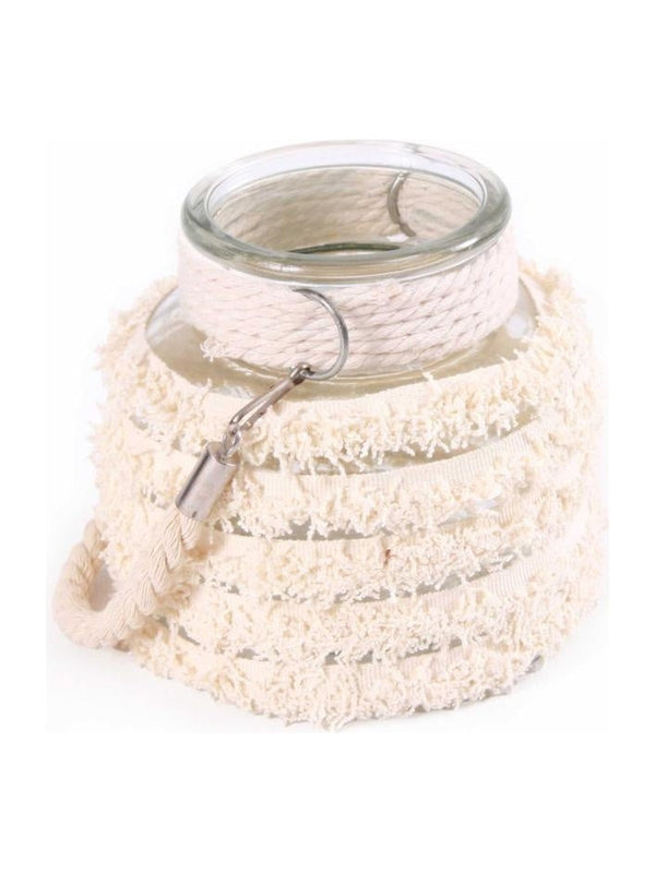 Portacandela in ventro e cotone, Ø9H12 cm (kit da 5)