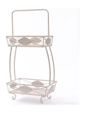 Portafiori a due piani in metallo bianco, 43X25H82 cm