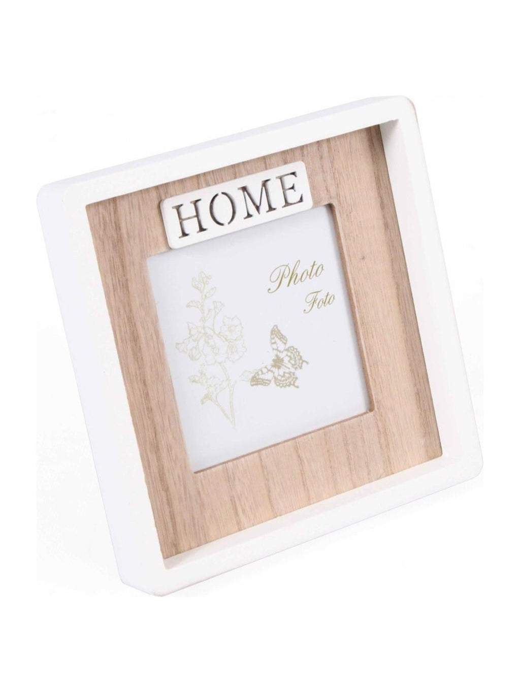 Portafoto "Home" in mdf bicolor, 17H17 cm (kit da 5)
