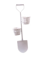 Portavaso in metallo bianco, 11x10 cm (kit da 5)
