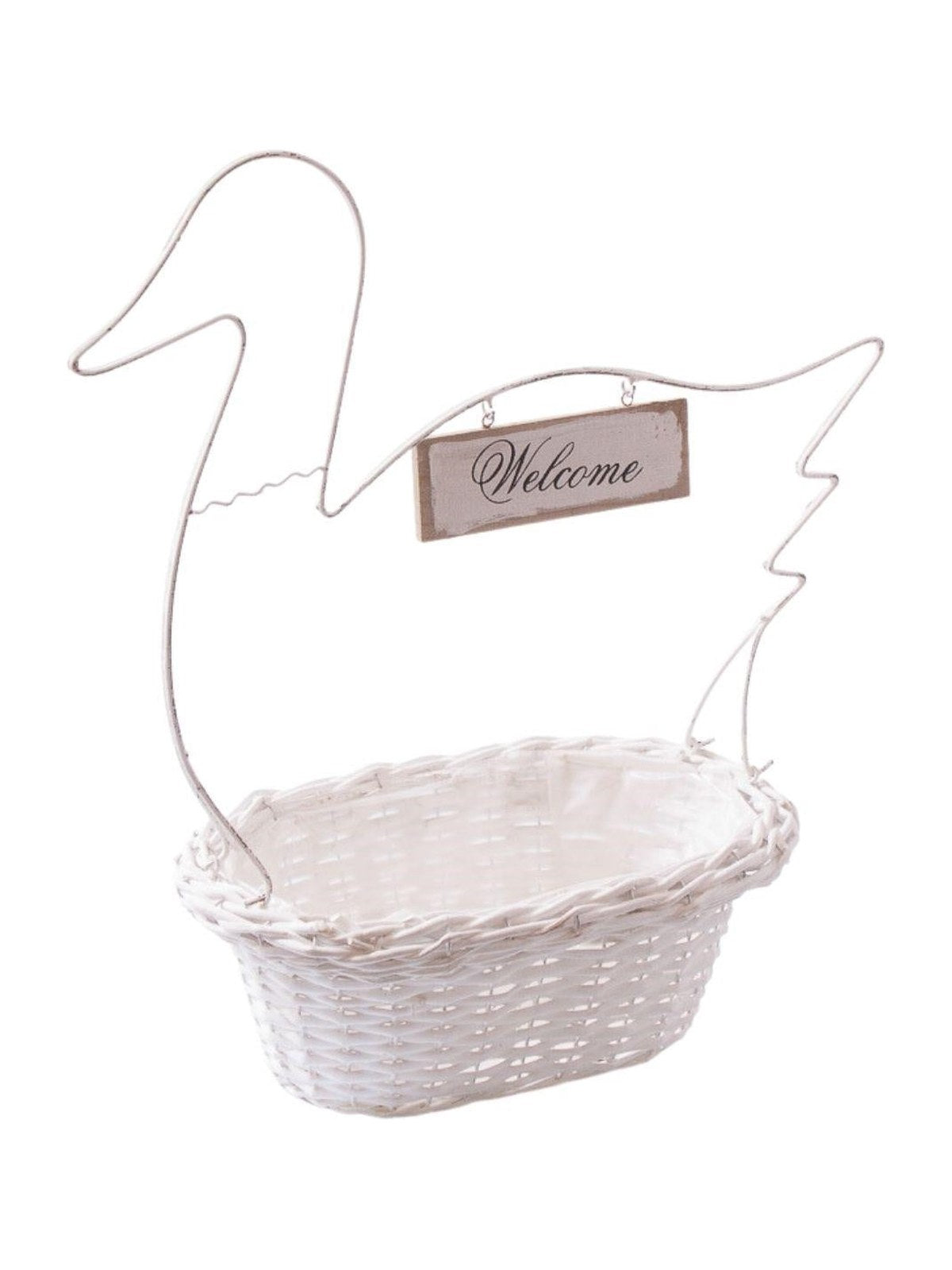 Portavaso in vimini con decorazione in metallo, 39x26H58 cm (kit da 3)