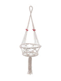 Portavaso pensile beige in cotone, Ø23H80 cm (kit da 3)