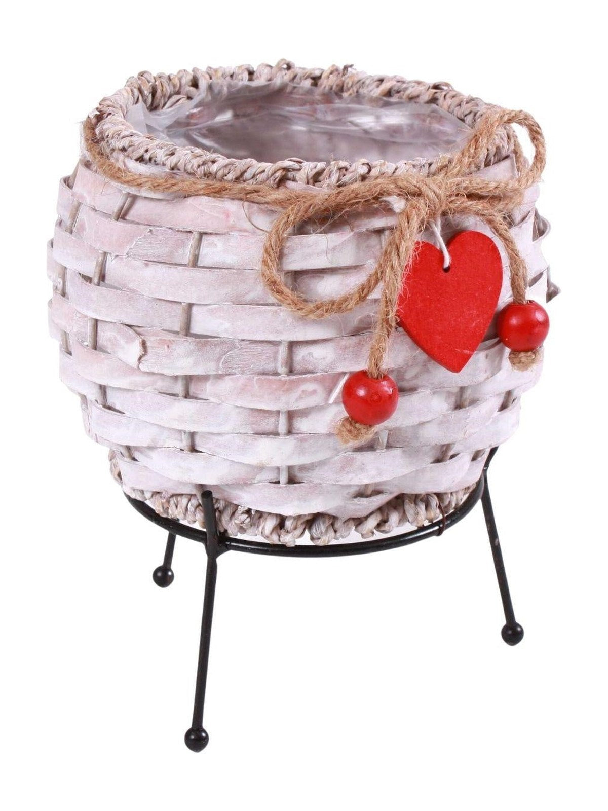 Portavaso pioppo e juta, Ø12H11/18 cm (kit da 3)