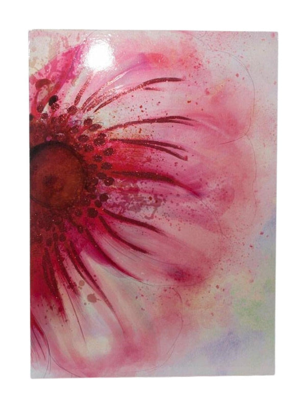 Quadro dipinto fiori rosa, 50x70 cm (kit da 3)