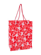 Shopper in pvc con stampa cuori in confezione da 6, 20H11 cm (kit da 3)