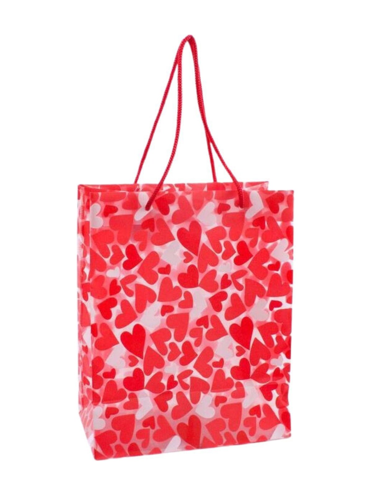 Shopper in pvc con stampa cuori in confezione da 6, 20H11 cm (kit da 3)