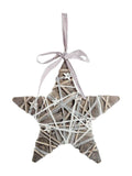 Stella decorativa in pioppo grigio in set da 2 (kit da 5)