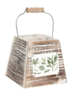 Vaschetta in legno di abete con manico "Mimosa", 13X13H12 cm (kit da 5)