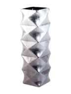 Vaso argentato in ceramica, 14X14H43 cm