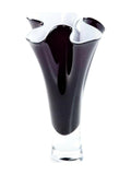 Vaso in vetro bianco e viola H25