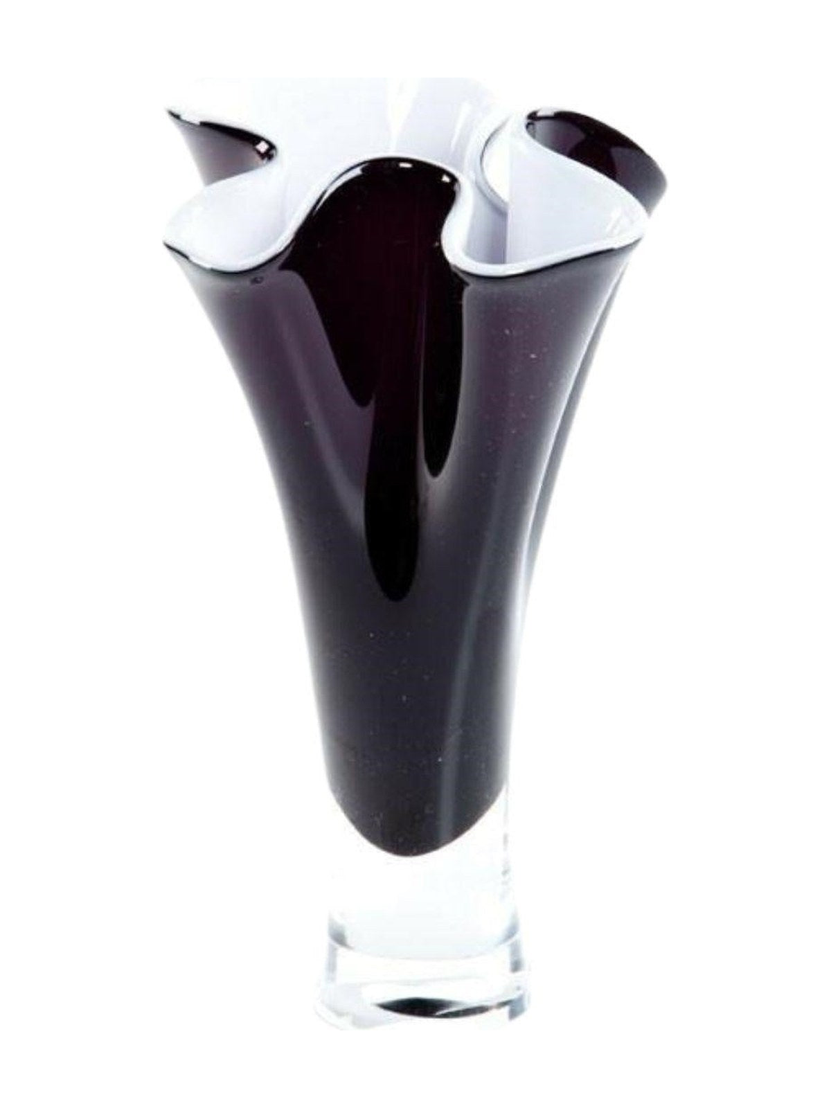 Vaso in vetro bianco e viola H25